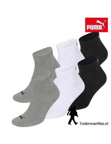 Puma Sokken 3Pack Quarter GreyWhiteBlack 