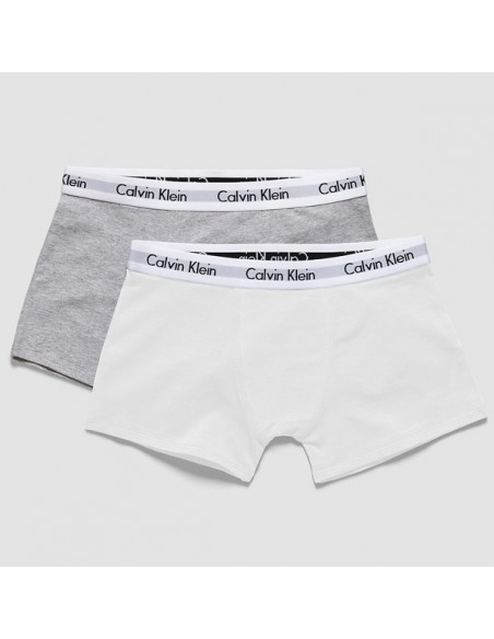 Calvin Modern Cotton Grijs-Wit 2Pack Boxershorts Jongens Ondergoed