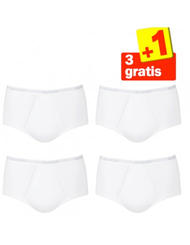 Bekend merk multifunctioneel Sloggi Men Basic Maxi Wit 4Pack, 3+1 gratis