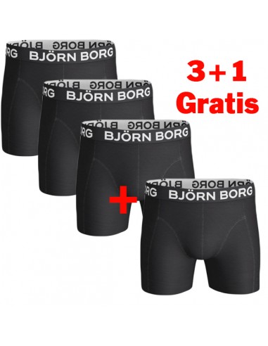 Björn Borg Short 4 Pack zwart 3+1 gratis