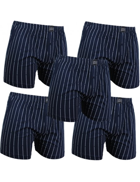 Gino Santi Klassieke boxer 5 pak Navy Pin Stripe