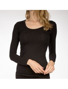 Claesens Dames T-Shirt Zwart ronde hals lange mouw 2