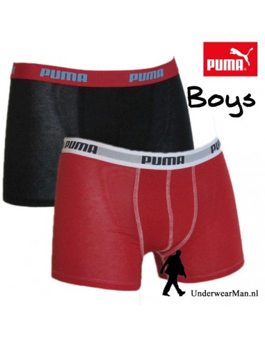Puma Boxershort Duopak Zwart Rood Boys