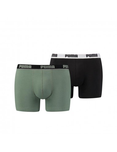 Puma Boxershort 2 pack Basic Stripe Elastic Green Black