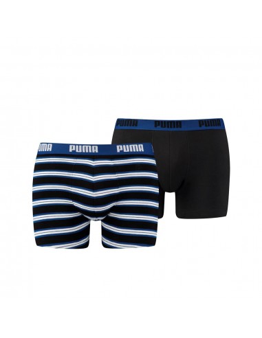 Puma Boxershort 2 pack Retro Stripes Blue Black