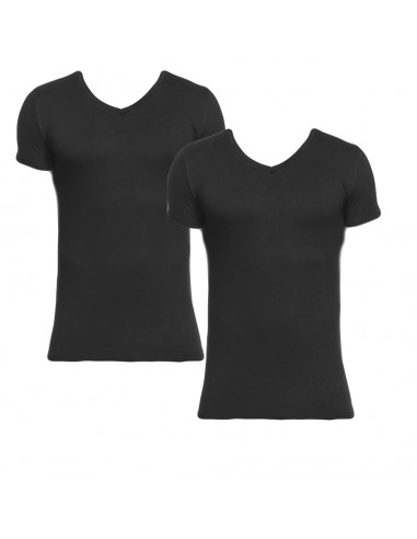 STORMEN Bamboe V-Shirt Black 2Pack