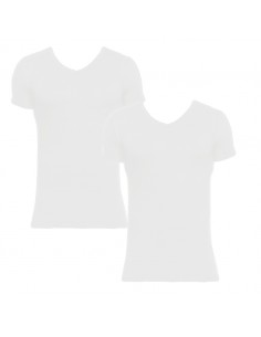 STORMEN Bamboe V-Shirt White 2Pack