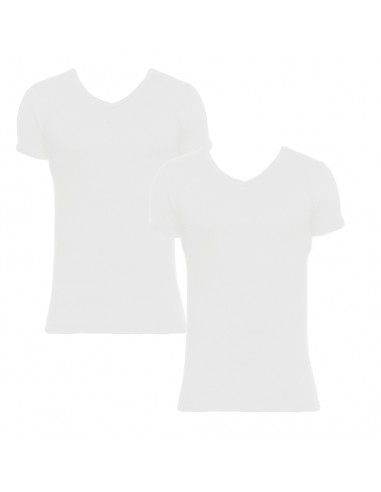 STORMEN Bamboe V-Shirt White 2Pack