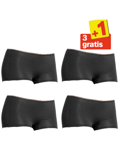 Sloggi Feel Sensational Short 02 4 pack Zwart 3+1 Gratis