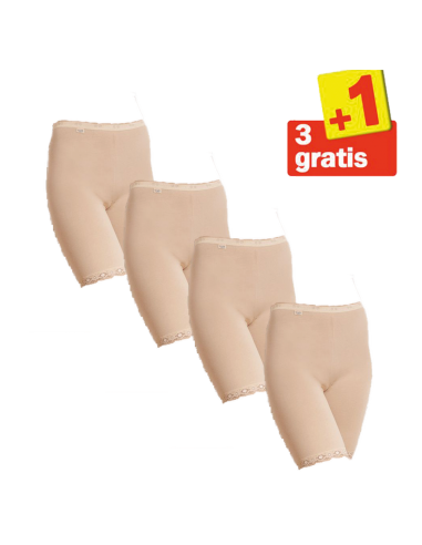 Sloggi Basic Long 4 pack Huid 3+1 Gratis