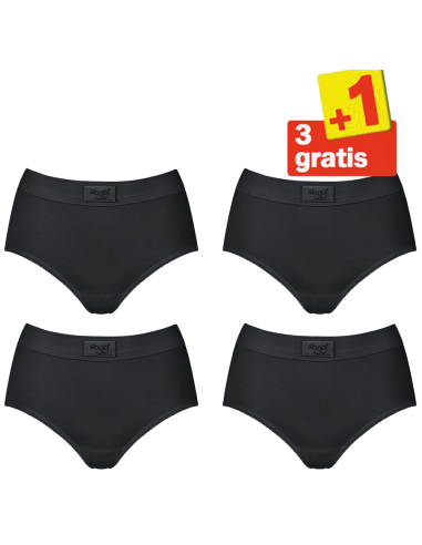 Sloggi Double Comfort Maxi 4 pack Zwart 3+1 Gratis