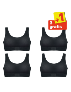 Sloggi Double Comfort Top 4 pack Zwart 3+1 Gratis