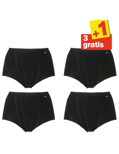 Sloggi Control Maxi 4 pack Zwart 3+1 Gratis