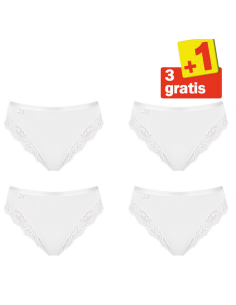 Sloggi Romance Tai Slip 4 pack Wit 3+1 Gratis