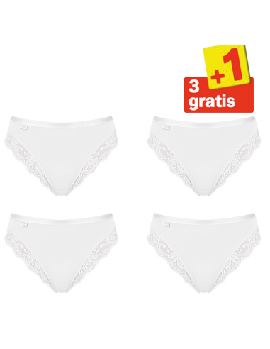 Sloggi Romance Tai Slip 4 pack Wit 3+1 Gratis