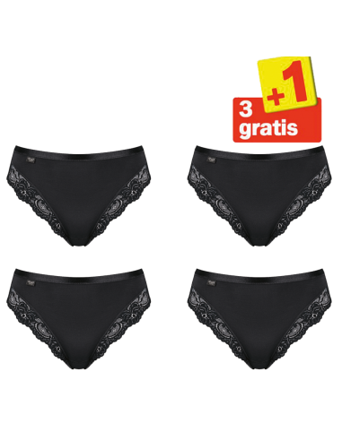 Sloggi Romance Tai Slip 4 pack Zwart 3+1 Gratis