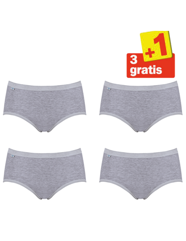 Sloggi Basic Midi Slip 4 pack Grijs 3+1 gratis