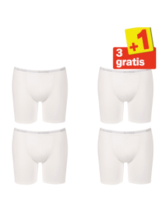 Sloggi Men Basic Long Boxershort 4 pack Wit 3+1 Gratis 2