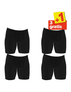 Sloggi Men basic Long Boxershort 4 pack Zwart 3+1 Gratis 2