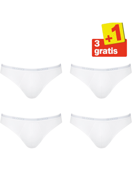 Sloggi Men Basic Mini Wit 4Pack, 3+1 gratis