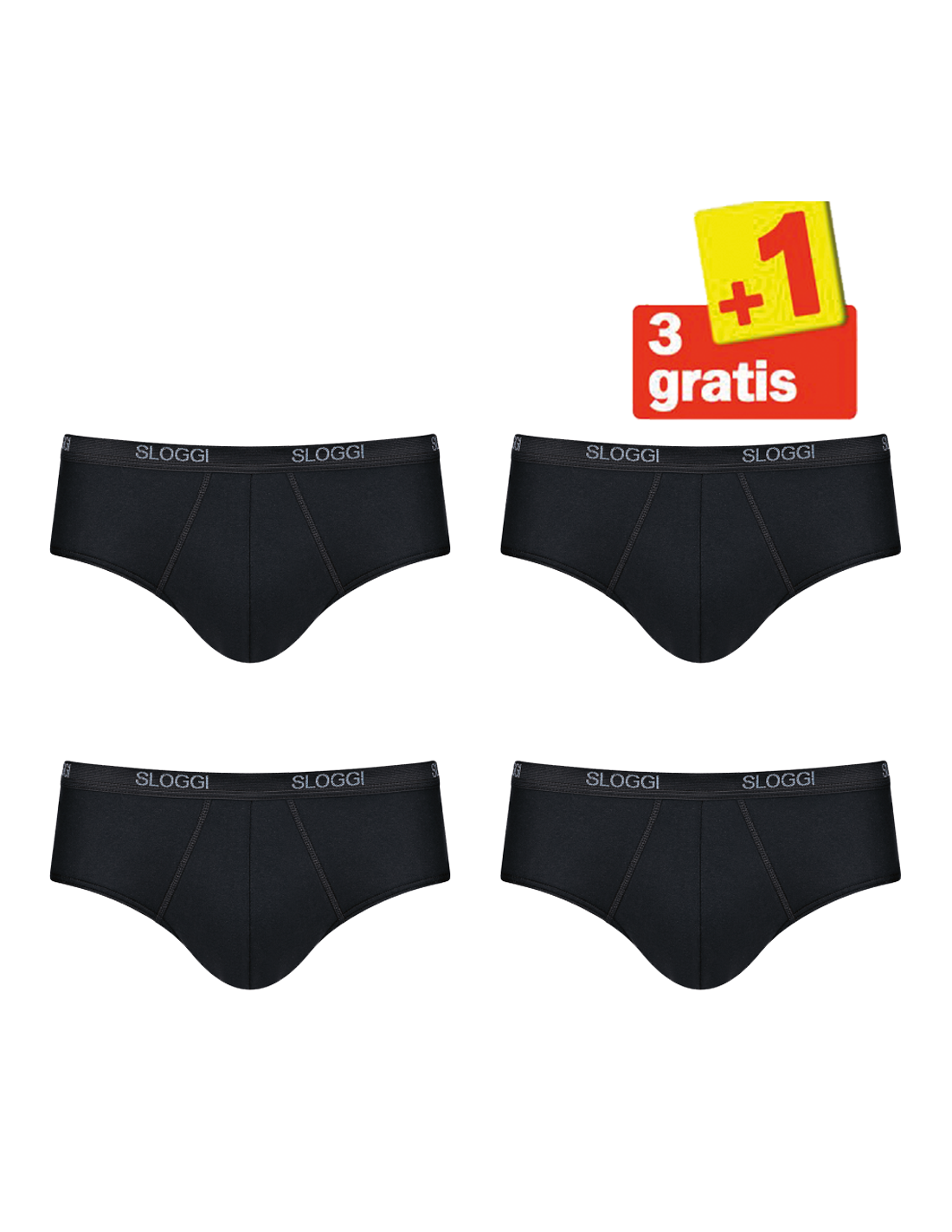 Sloggi Men Basic Zwart 4Pack, 3+1