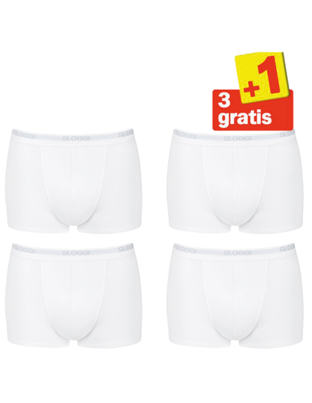 Sloggi Men Basic Short wit 4Pack, 3+1 gratis