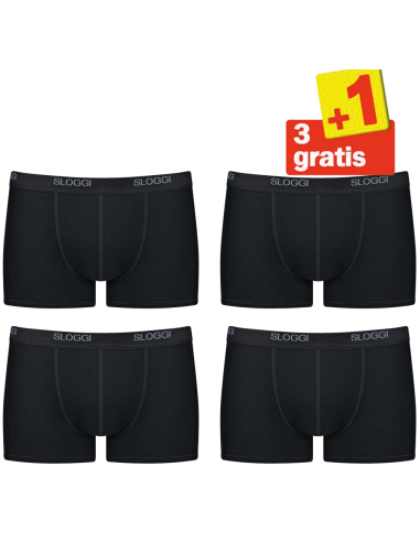 Mobiliseren Acquiesce focus Sloggi Men Basic Short Zwart 4Pack, 3+1 gratis