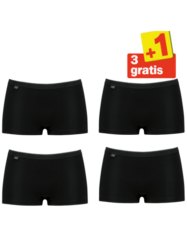 Sloggi Basic Short 4 pack Zwart 3+1 Gratis