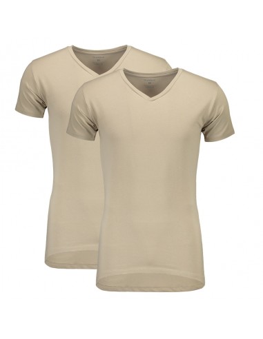 Suaque Long T-Shirt V-Neckshirt 2Pack Khaki