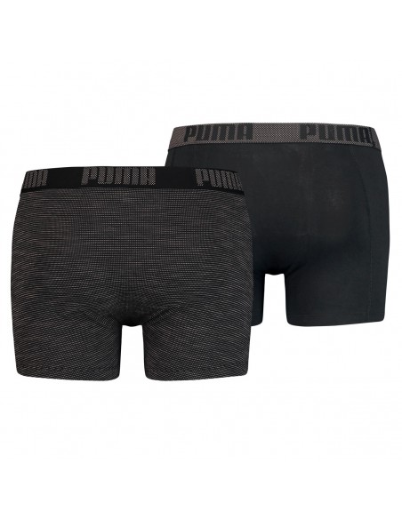 Puma Boxershort 2 pack Birdfeet Stripe Black Combo