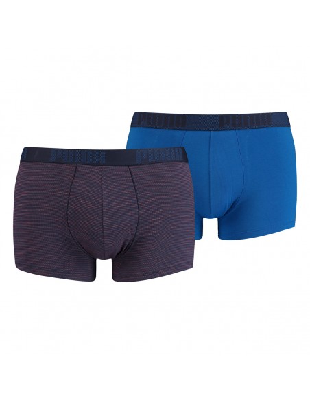 Puma Boxershort 2 pack Birdfeet Stripe Blue Combo