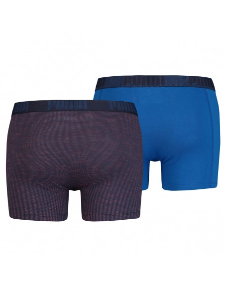 Puma Boxershort 2 pack Birdfeet Stripe Blue Combo