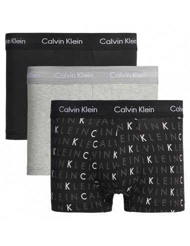 Calvin Klein Ondergoed 3Pack Zwart Grijs Logo Low Rise Trunk