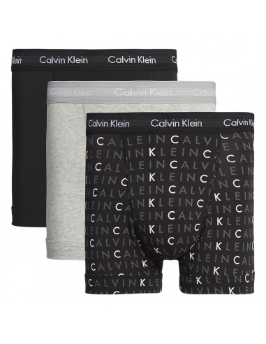 Calvin Klein Ondergoed 3Pack Zwart Grijs Logo Long Trunk