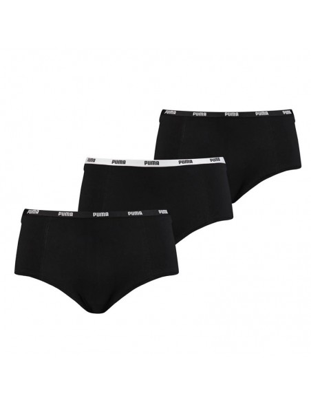 Puma Soft Cotton Mini Short 3Pack Black