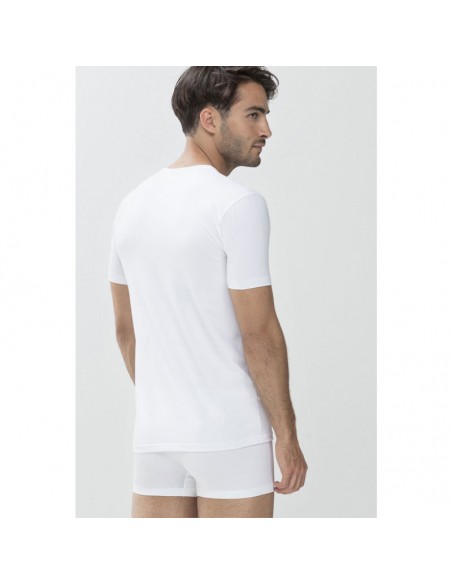 MEY Heren V-Neck Shirt Wit Dry Cotton 46007