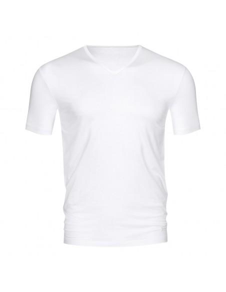 MEY Heren V-Neck Shirt Wit Dry Cotton 46007