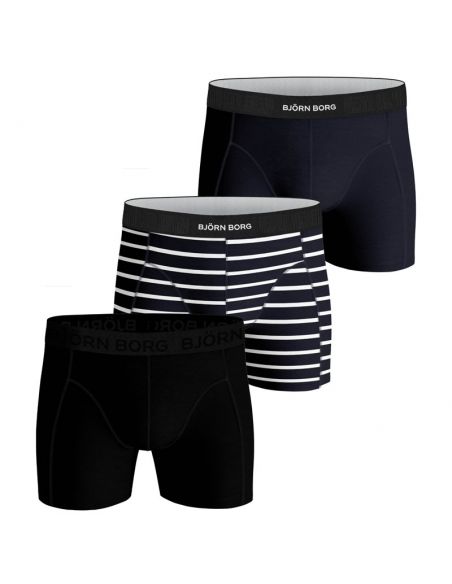 Bjorn Borg Boxershorts 3Pack Solid Sammy Shorts BB SINGLE STRIPE Black Beauty