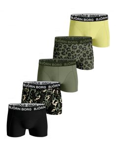 Bjorn Borg 5Pack Boys BB SAMMY Shorts FOURFLOWER Oil Green