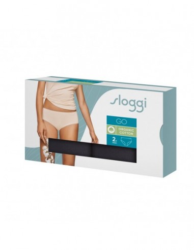Sloggi Dames GO Organic Midi C2P Zwart 2pack
