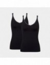 Sloggi Dames GO Organic Spaghetti Top 01 C2P Zwart 2pack