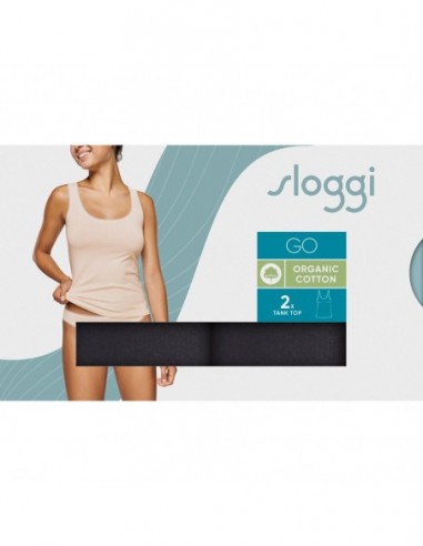 Sloggi Dames GO Organic Tanktop C2P Zwart 2pack
