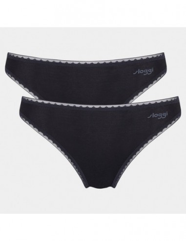 Sloggi Dames GO Organic Tai C2P Zwart 2pack