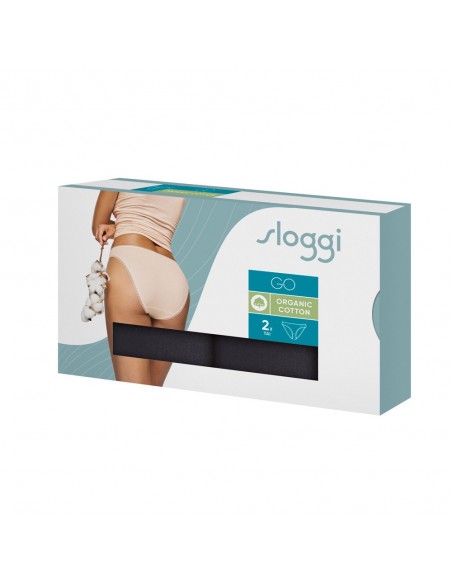 Sloggi Dames GO Organic Tai C2P Zwart 2pack