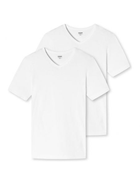 SCHIESSER Uncover Heren V-shirt 2Pack Wit