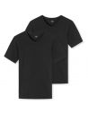 SCHIESSER Uncover Heren V-shirt 2Pack Zwart