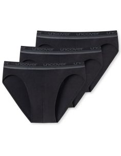 SCHIESSER Uncover Heren Midi Slip 3Pack Zwart