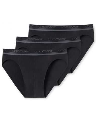 SCHIESSER Uncover Heren Midi Slip 3Pack Zwart