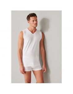 Schiesser Tank Top V-neck 95/5 Organic 2Pack Wit 2