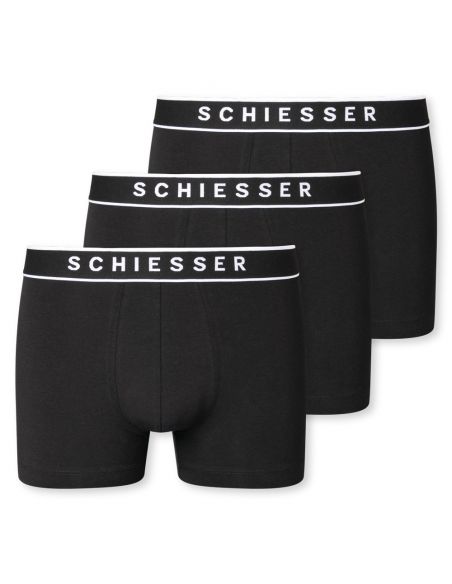 Schiesser Boxershort 95/5 Organic 3Pack Zwart